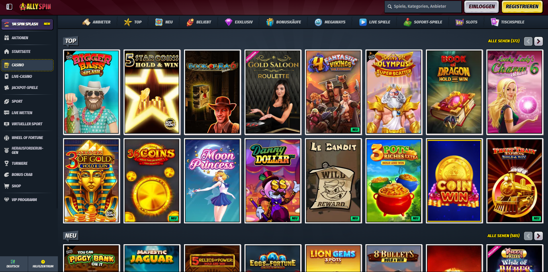 AllySpin Casinoseite
