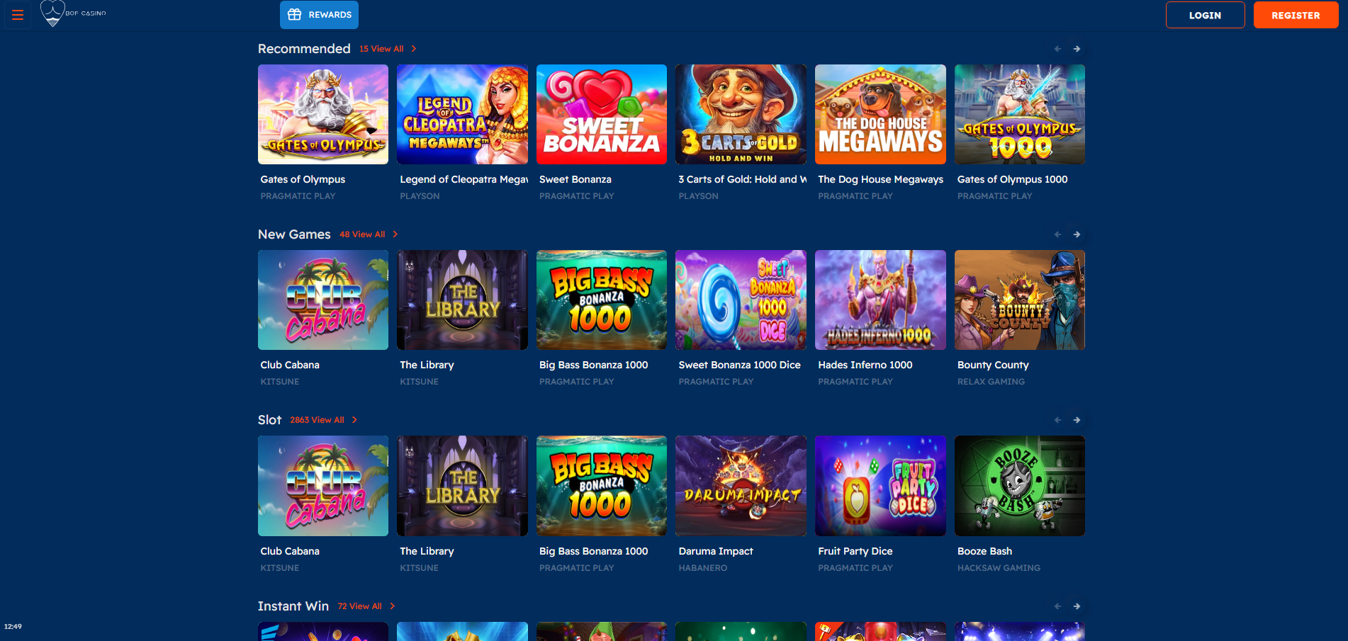 BOF Casino Games