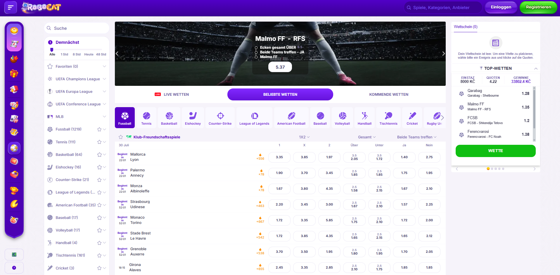 Robocat Sportwetten