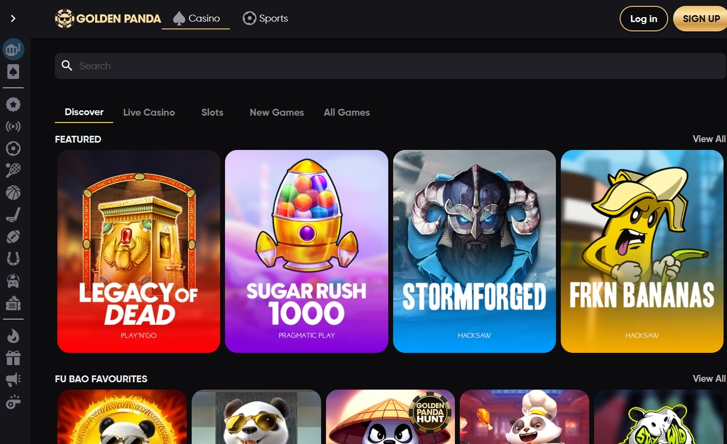 golden panda casino games