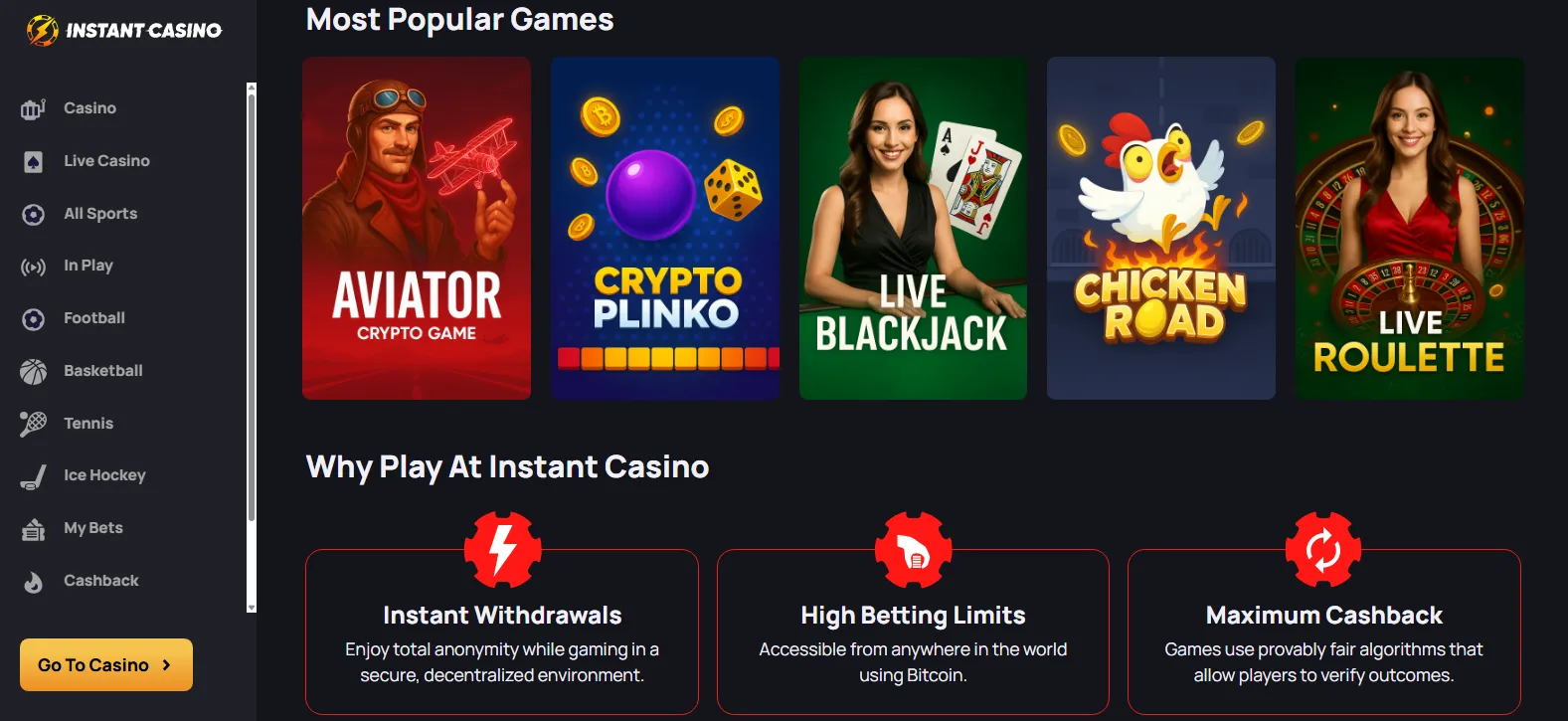 instant casino sports